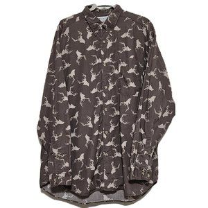 Columbia Button Front Long Sleeve Buck Print Cotton Shirt | XXL
